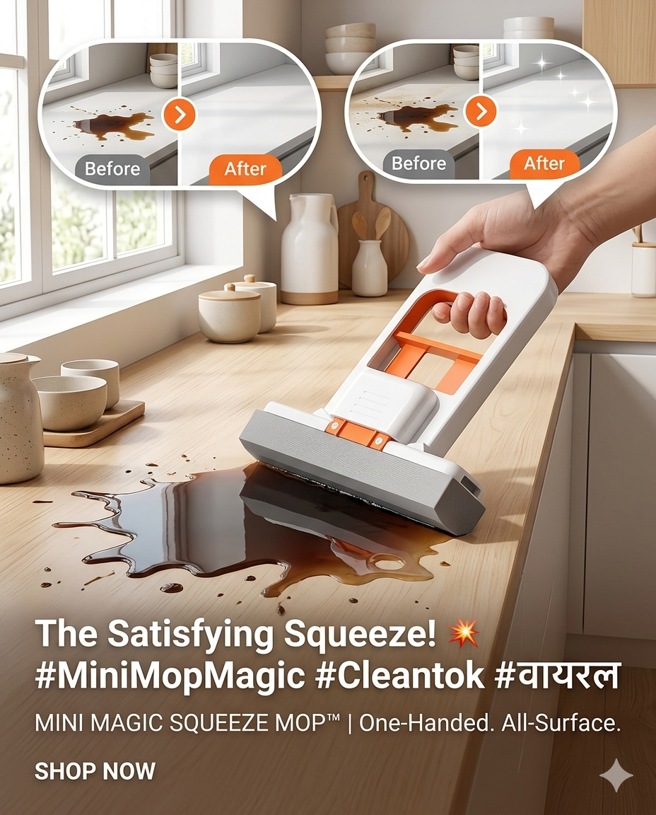 Mini Magic Mop™ | Self-Squeezing Cleaning Mop