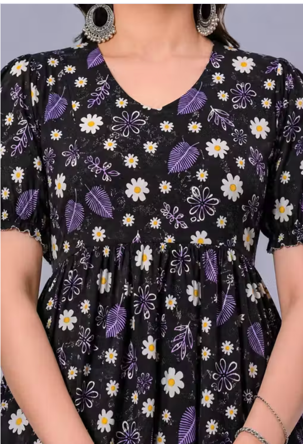 Premium Floral Maternity & Feeding Kurti